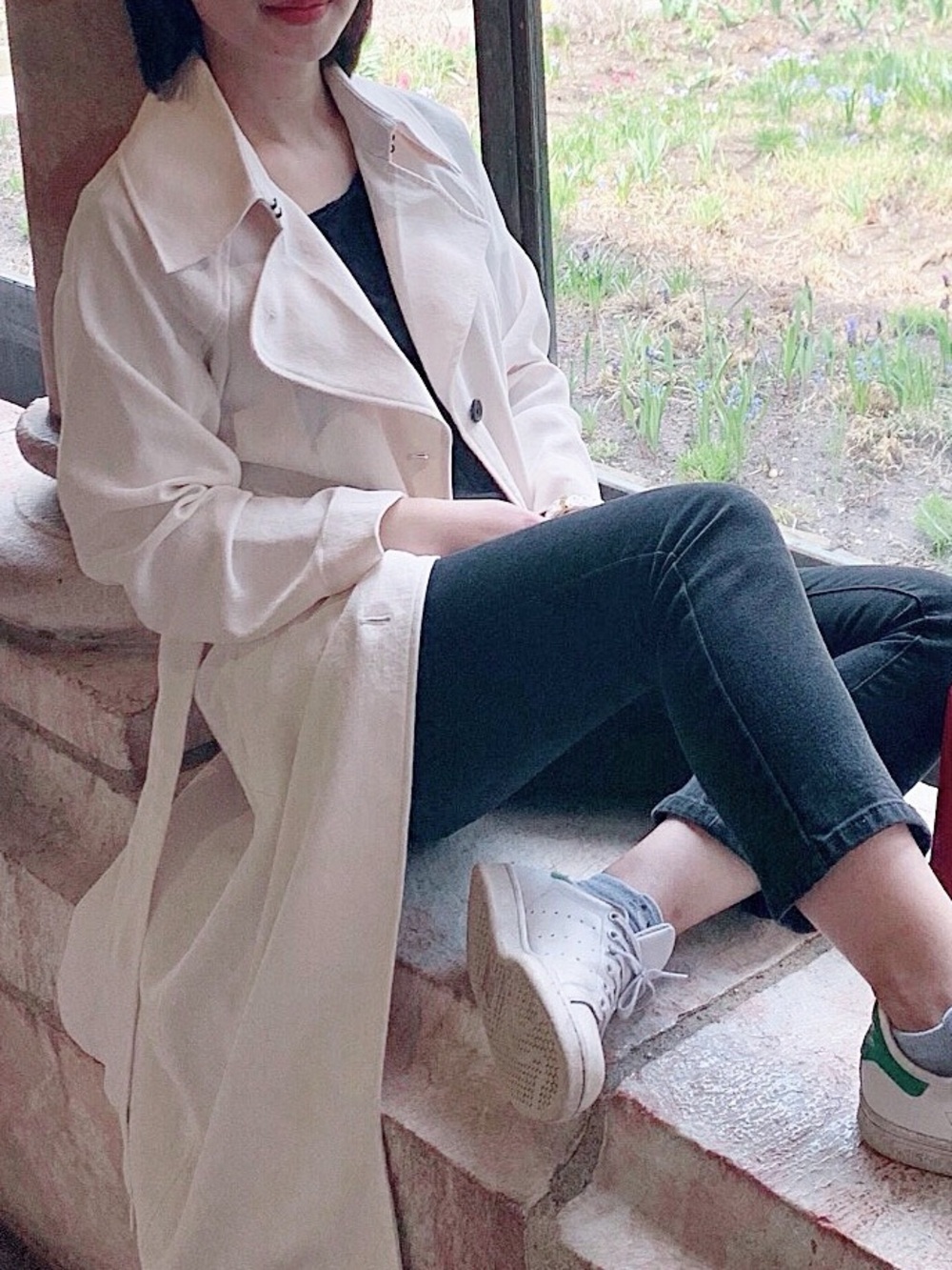 Aritzia Cream Long Button-Front Trench Coat - Picture 5 of 6